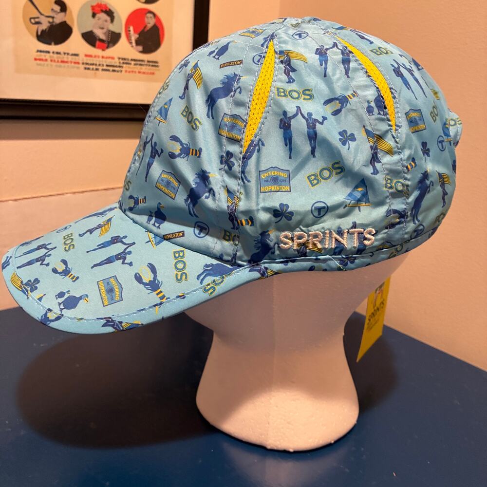 NWT Sprints Blue Boston Marathon Limited Edition Running Hat OS Performance